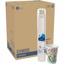 Dixie PerfecTouch 12 oz Insulated Paper Hot Coffee Cups by GP Pro 12 fl oz - Coffee Haze - Paper - Hot Drink - 50/Pack - 20 / Carton