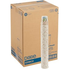 Dixie PerfecTouch 8 oz Insulated Paper Hot Coffee Cups by GP Pro 8 fl oz - Coffee Haze - Paper, Cellulose Fiber - Hot Drink - 50/Pack - 20 / Carton