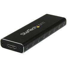 StarTech.com Drive Enclosure SATA/600, M.2 - USB 3.0 Micro-B Host Interface - UASP Support External - Black - TAA Compliant 1 x SSD Supported - 1 x Total Bay - Aluminum