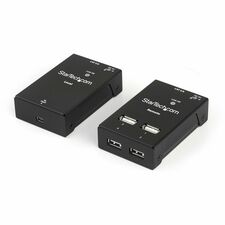 StarTech.com 4 Port USB 2.0-Over-Cat5-or-Cat6 Extender - up to 130ft (40m) 4 x USB - 131 ft Extended Range - Steel - Black