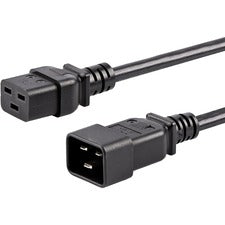StarTech.com 10 ft Heavy Duty 14 AWG Computer Power Cord - C19 to C20 For PDU, Server, Desktop Computer, Monitor, Printer - 250 V AC / 15 A - Black - 10 ft Cord Length - IEC 60320 C20 / IEC 60320 C19 - 1 Each
