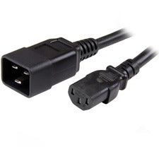 StarTech.com 3 ft Heavy Duty 14 AWG Computer Power Cord - C13 to C20 For Desktop Computer, Server, PDU, Monitor, Printer - 125 V AC / 15 A - Black - 3 ft Cord Length - IEC 60320 C13 / IEC 60320 C20 - 1 Each