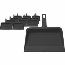 Genuine Joe Heavy-duty Plastic Dust Pan 12" Wide - Plastic - Black - 12 / Carton