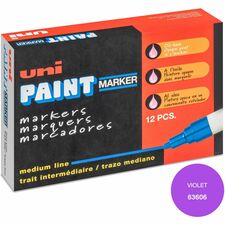 uniball&#8482; uni-Paint PX-20 Oil-Based Marker Medium Marker Point - Violet Ink - Oil Based - White Barrel - 1 Dozen