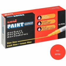 uniball&#8482; uni-Paint PX-21 Oil-Based Marker Fine Marker Point - Red Ink - Oil Based - 1 Dozen