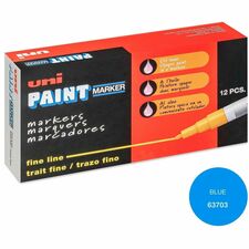 uniball&#8482; Uni-Paint PX-21 Oil-Based Fine Point Marker Fine Marker Point - Blue Ink - Oil Based - 1 Dozen
