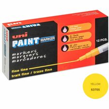 uniball&#8482; uni-Paint PX-21 Oil-Based Marker Fine Marker Point - Yellow Ink - Oil Based - 1 Dozen