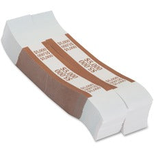 PAP-R Currency Straps 1.25" Width - Total $5,000 in $50 Denomination - Self-sealing, Self-adhesive, Durable - 20 lb Basis Weight - Kraft - White, Multi - 1000 / Pack