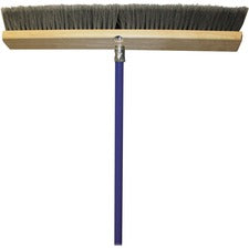 Genuine Joe All-Purpose Sweeper Polypropylene Bristle - 24" Handle Width x 60" Handle Length - Metal Handle - Gray - 1 Each