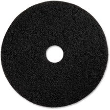 Genuine Joe Advanced Design Floor Pads 20" Diameter x 1" Thickness - Floor, Stripping - 175 rpm to 350 rpm Speed Supported - Heavy Duty, Flexible, Resilient, Long Lasting - Fiber - Black - 5 / Carton