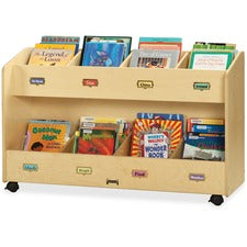 Jonti-Craft Mobile Section Book Storage Organizer 8 Compartment(s) - 29.50" Height x 48" Width x 16" Depth - Label Holder, Lockable Casters, Rounded Corner, Durable, Yellowing Resistant - Baltic - Acrylic - 1 Each