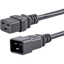 StarTech.com Computer Power Cord - C19 to C20, 14 AWG, 6 ft For Server, Computer, PDU, Printer, Monitor - 125 V AC / 15 A - Black - 6 ft Cord Length - IEC 60320 C19 / IEC 60320 C20 - 1