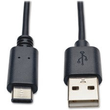 Tripp Lite series USB Type-A Male to USB-C Hi-speed Cable 6 ft USB Data Transfer Cable - First End: 1 x USB 2.0 Type A - Male - Second End: 1 x USB 2.0 Type C - Male - 480 Mbit/s - Shielding - Nickel Plated Connector - Gold Plated Contact - 28 AWG - Black