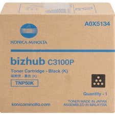 Konica Minolta TNP50K Original Laser Toner Cartridge - Black - 1 Each 6000 Pages