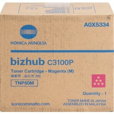 Konica Minolta TNP50M Original Laser Toner Cartridge - Magenta - 1 Each 6000 Pages