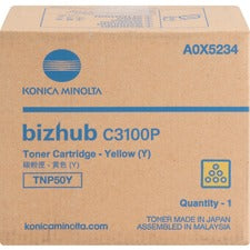 Konica Minolta TNP50Y Original Laser Toner Cartridge - Yellow - 1 Each 6000 Pages