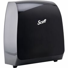 Scott Pro Manual Hard Roll Towel Dispenser Roll Dispenser - 16.4" Height x 12.7" Width x 9.2" Depth - Black - Translucent, Durable, Key Lock - 1 Each