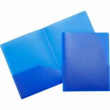Business Source Letter Portfolio 8 1/2" x 11" - 30 Sheets Capacity - 2 Pocket(s) - Blue - 1 Each