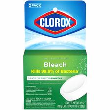 Clorox Ultra Clean Toilet Tablets Bleach For Toilet Bowl - 3.50 oz (0.22 lb) - Recommended For: Germs Remover, Hard Water Remover, Mineral Deposit Remover, Limescale Remover - Deodorize - White - 2/Pack - 1 Each