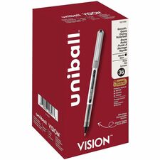uniball&#8482; Vision Rollerball Pens 0.7 mm Fine Pen Point - Black Ink - Pigment-based - 36 / Pack