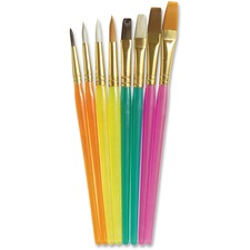 Creativity Street Assorted Paint Brush Set Translucent Handle - 8 / Set