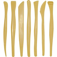 Creativity Street Plastic Modeling Tools Assortment Modelling Clay, Modeling Dough - 4" Height x 6" Length - Yellow - Plastic - 7 / Set