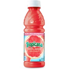 Tropicana Bottled Ruby Red Grapefruit Juice 10 fl oz (296 mL) - 24 / Carton