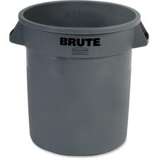 Rubbermaid Commercial Brute 10-Gallon Vented Container 10 gal - Handle, Reinforced, Damage Resistant, Warp Resistant, UV Resistant, Tear Resistant, Durable - 17.3" - Plastic - Gray - 1 Each