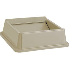Rubbermaid Commercial Untouchable Square Swing Top Square - Beige - 1 Each