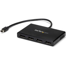 StarTech.com MST hub - Mini DisplayPort to 4x DisplayPort 60 Hz - 30 Hz to 60 Hz - 3840 Ã— 2160 - DisplayPort - Plastic