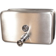 Genuine Joe Horizontal Soap Dispenser Manual - 1.25 quart Capacity - Stainless Steel - 1 Each