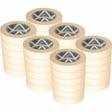 Business Source Utility-purpose Masking Tape 60 yd Length x 1" Width - 3" Core - Tan - Crepe Paper Backing - Pressure Sensitive - For General Purpose, Holding, Bundling, Sealing, Masking - 9/Pack - 4 / Carton