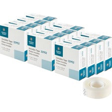 Business Source Invisible Tape Dispenser Refill Roll 36 yd Length x 0.75" Width - 1" Core - Clear - For Mending, Splicing, Holding - 12 / Box