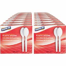 Genuine Joe Heavyweight Disposable Spoons Disposable - White - 100/Box - 40 / Carton