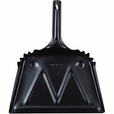 Genuine Joe Heavy-Duty Metal Dustpan 12" Wide - Steel - Black - 1 Each