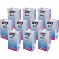 PURELL&reg; On-the-go Sanitizing Hand Wipes 5" Width x 7" Length - Clear - 100/Box - 10 / Carton