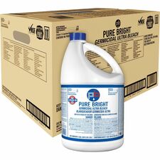 KIK Custom Pure Bright Germicidal Ultra Bleach For Multipurpose - Concentrate - 128 fl oz (4 quart) - Recommended For: Germs Remover - White - 6 / Carton