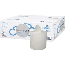 Cellysoft Stefco 600 Sheet Center Pull Dispenser Towels 2 Ply - 7.60" Width x 8" Length - 600 Sheets/Roll - 8" Roll Diameter - White - 6 / Carton