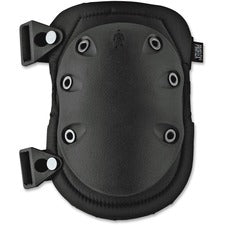 Ergodyne Wide Slip Resistant Rubber Cap Knee Pad Black - Abrasion Resistant, Slip Resistant, Puncture Resistant, Buckle Closure - 2 / Pair
