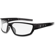 Ergodyne Kvasir Clear Lens Safety Glasses Medium - Ultraviolet Protection - Black - Durable, Flexible, Non-slip, Scratch Resistant, Perspiration Resistant, Lightweight, Comfortable - 1 Each