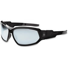 Ergodyne Loki In/Outdoor Lens Safety Glasses Ultraviolet Protection - Black - Durable, Flexible, Scratch Resistant, Anti-fog, Non-slip, Perspiration Resistant, Convertible, Comfortable, Elastic Strap - 1 Each