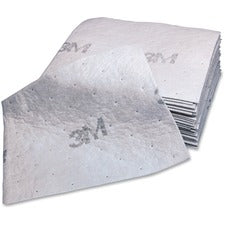 3M Maintenance Sorbent Pads 15.5" Width x 20.5" Length - 100 / Carton - Scrim - White