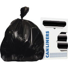 Heritage High-density Coreless Roll Can Liners 45 gal Capacity - 48" Length x 40" Width x 0.87 mil (22 Micron) Thickness - High Density - Black - High-density Polyethylene (HDPE) - Can - 25/Roll - 6 / Carton