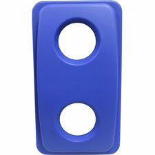 Thin Bin Round Cut Out Blue Lid Rectangular - Blue - 1 Each