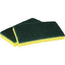 Impact Cellulose Scrubber Sponge 0.9" Height x 3.2" Width x 6.3" Length - 5/Pack - 8 / Carton - Cellulose - Yellow, Green