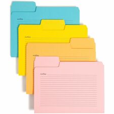 Smead SuperTab 1/3 Tab Cut Letter Recycled Top Tab File Folder 8 1/2" x 11" - Top Tab Location - Assorted Tab Position - 11 pt. - 1 Plys - Pink, Yellow, Goldenrod, Aqua - Labeling Area, Sturdy, Durable - 10% Recycled - 12 / Pack
