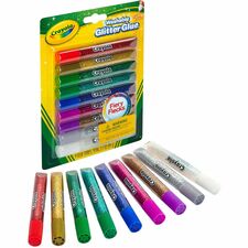 Crayola Washable Glitter Glue Home Project, ClassRoom Project, Art, Decoration - Recommended For 3 Year - Blue, Green, Jade Green, Natural, Silver, Gold, Multi, Red, Purple - 9 / Pack
