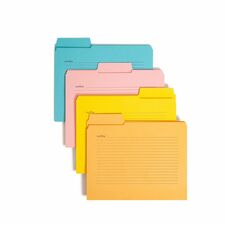 Smead SuperTab 1/3 Tab Cut Letter Recycled Fastener Folder 8 1/2" x 11" - 1 x 2K Fastener(s) - Top Tab Location - 11 pt. - 2 Plys - Pink, Yellow, Goldenrod, Aqua - Preprinted, Reinforced, Durable, Labeling Area - 10% Recycled - 24 / Pack
