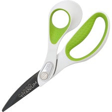 Westcott 8" Bent CarboTitanium Scissors 8" Overall Length - Bent - Titanium - Pointed Tip - Gray - 1 Each