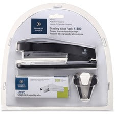Business Source Stapling Value Pack Staples Upto 20 Sheet of 20lb Paper - Holds Upto 210 Staple - Full Strip - Black - 3 / Pack